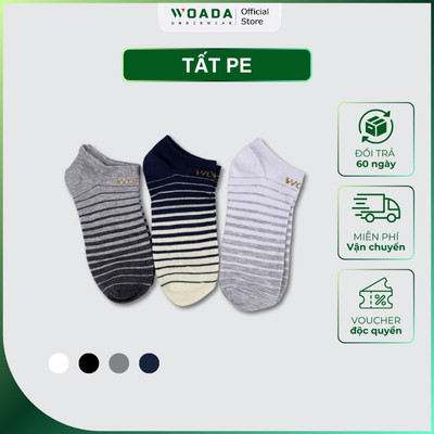 [COMBO 3] Vớ Họa Tiết Kẻ Sọc Chất Liệu PE Siêu Bền Thương Hiệu WOADA LK204