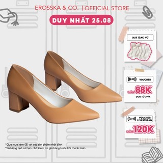 Giày cao gót Erosska mũi nhọn kiểu dáng cơ bản cao 5cm màu bò _ EP011