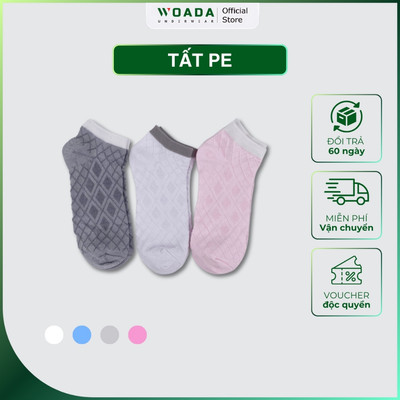 [COMBO 3] Vớ Họa Tiết Hình Thoi Chất Liệu PE Mềm Mại Thương Hiệu WOADA LK216