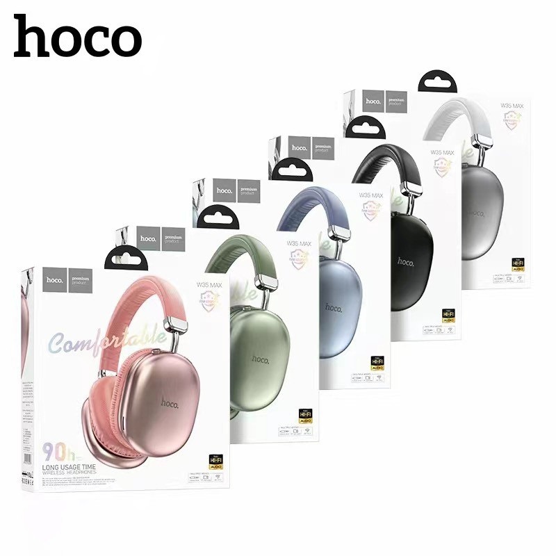 Tai Nghe Chụp Tai Hoco W35 Max - Pin Siêu Trâu 90h, Bluetooth V5.3, Hỗ Trợ Mic, Cổng AUX, Thẻ Nhớ TF | BigBuy360 - bigbuy360.vn