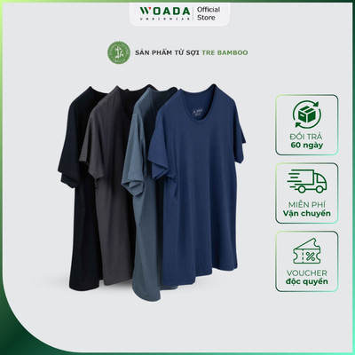 Áo Thun Nam Tay Ngắn Chất Liệu Bamboo Cao Cấp Mát Lạnh Thương Hiệu WOADA LKA15