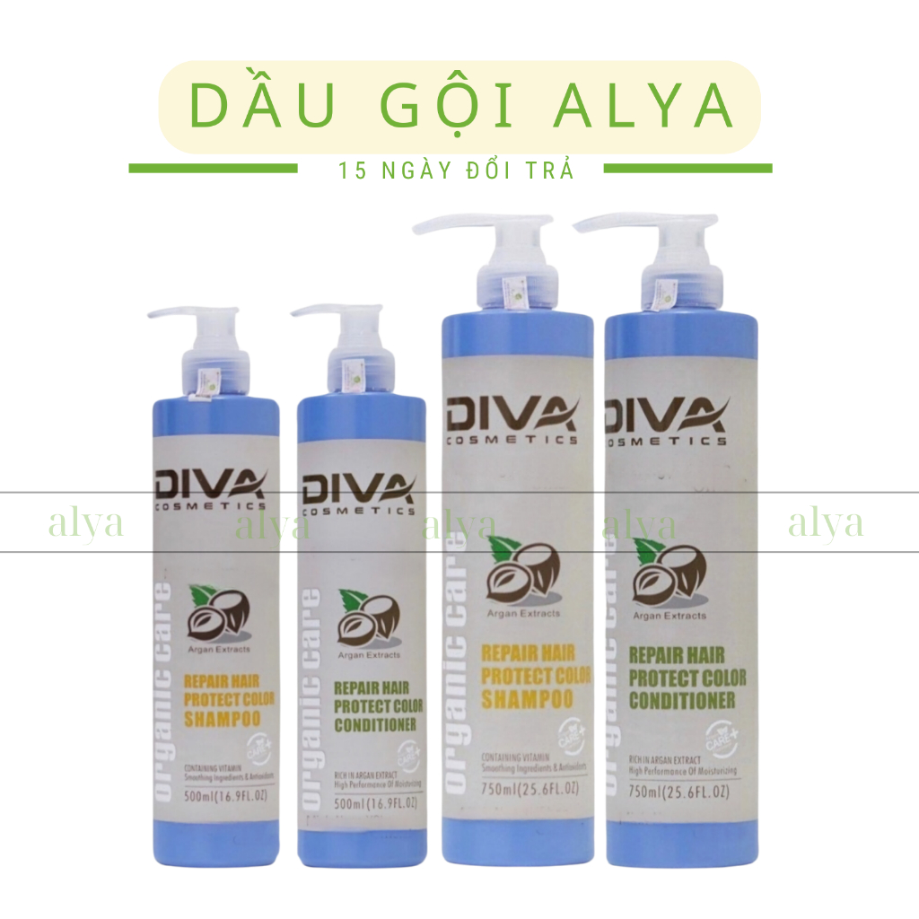 CẶP GỘI XẢ DIVA COLLAGEN 750ML PHỤC HỒI TÓC HƯ TỔN GIỮ MÀU NHUỘM