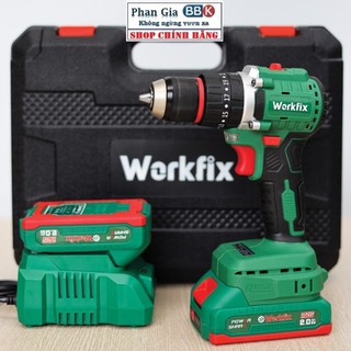 [LOẠI 1] Máy khoan pin WORKFIX 21V, Động cơ KHÔNG CHỔI THAN - Tăng kèm bộ phụ kiện 24 chi tiết
