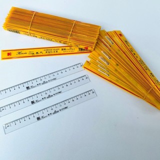 Combo 1 chiếc Thước kẻ khắc 20cm + 3 bút bi 207 + 10 nhãn vở