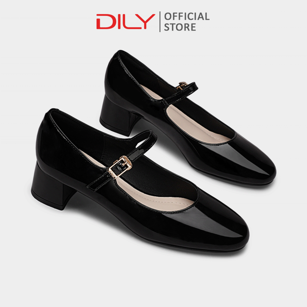 Giày cao gót nữ DILY quai hậu công sở, giày bít nữ mũi tròn thời thượng cao 4cm DL0543