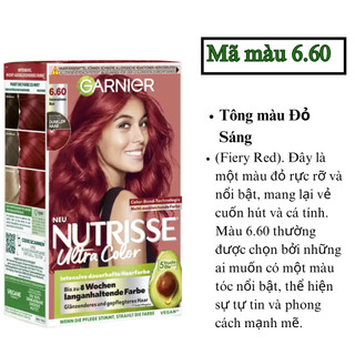 Garnier Nutrisse creme Thuốc Nhuộm Tóc phủ bạc, bền màu vĩnh viễn và phục hồi tóc hư tổn Đức