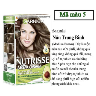Garnier Nutrisse creme Thuốc Nhuộm Tóc phủ bạc, bền màu vĩnh viễn và phục hồi tóc hư tổn Đức