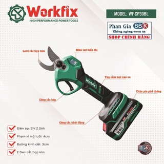 [CHÍNH HÃNG] Máy Cắt Cành Pin WORKFIX 21V, Không chổi than, Máy Siêu Khỏe Công Suất 1800W - Bảo Hành 12 Tháng