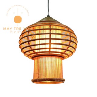 Đèn mây đan mắt vuông - đèn trang trí thả trần