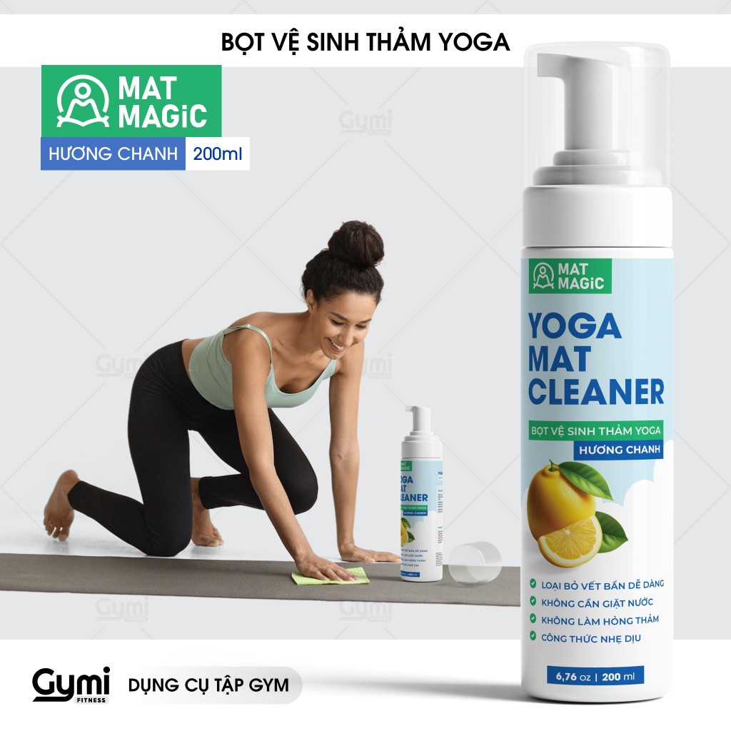 Dung Dịch Vệ Sinh Thảm Yoga 200ml Dạng Bọt Mat Magic - Sạch Nhanh, Khử Mùi Cho Mọi Loại Thảm Yoga