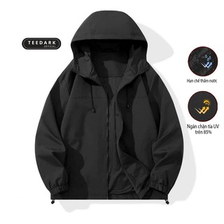 Áo Khoác Gió Nam Nữ Mũ Cao Cấp 2 Lớp By TEEDARK Kháng Nước Chống Nắng Form Rộng Kiểu Dáng Unisex