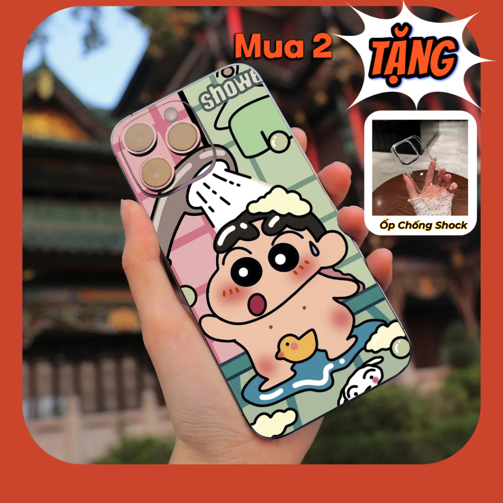 Tấm dán Skin / Ốp lưng Mặt sau Shin Shower FULL VIỀN 15 pro max , 14 pro max , 13 pro max , 12 pro max - FukiShop