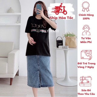 [BEST SELLER] ( 40kg - 65kg ) Set Chân Váy Jean Bầu , Bigsize Form Dễ Mặc, Siêu Mát, Nhẹ Tênh