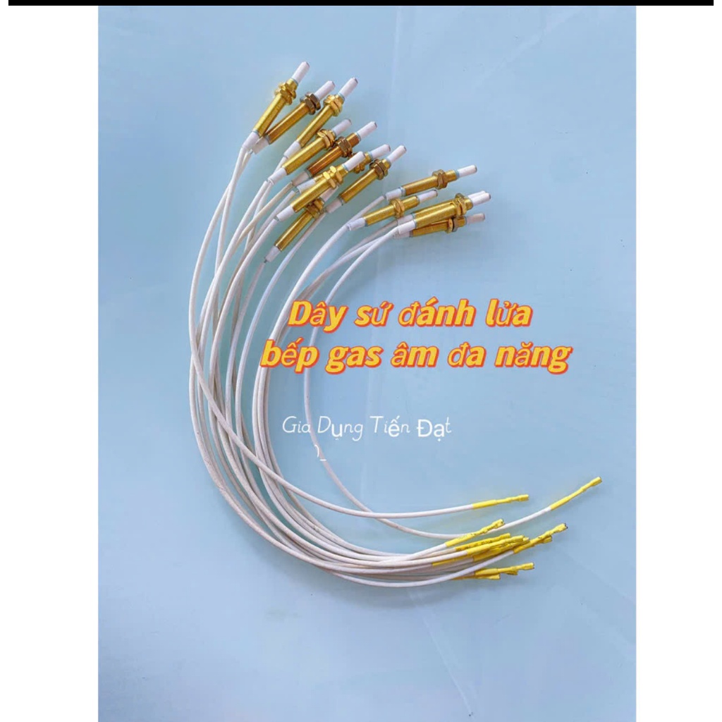 2 Kim sứ/ Dây sứ đánh lửa bếp gas âm đa năng - có ốc ren tăng chỉnh cao thấp(combo 2 cái)