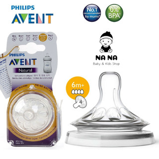 Núm Ti AVENT NATURAL SILICONE 𝟭𝟬𝟬% CHÍNH HÃNG Cổ Rộng Đủ Size Cho Bé Từ 0 Đến 6 Tháng Tuổi. Set 1 Núm Lẻ Nha Các Chế Yêu