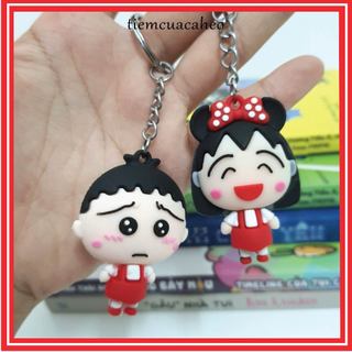 (Sẵn Hàng tại SG, ship hỏa tốc 2h) Móc khóa Cặp Đôi hoạt hình Maruko Chan, couple cute hot trend tiemcuacaheo
