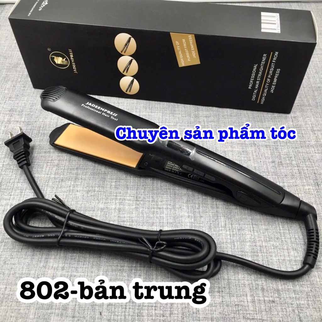 ✅JADEEMPRESS Máy Duỗi Tóc Cao Cấp EPS 802 Bản Trung 3.5cm Chống Dính Ceramic Màn Hình LCD Tiện Dụng Cho Làm Thẳng