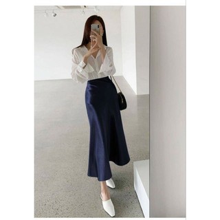 Chân váy lụa dáng dài đuôi cá