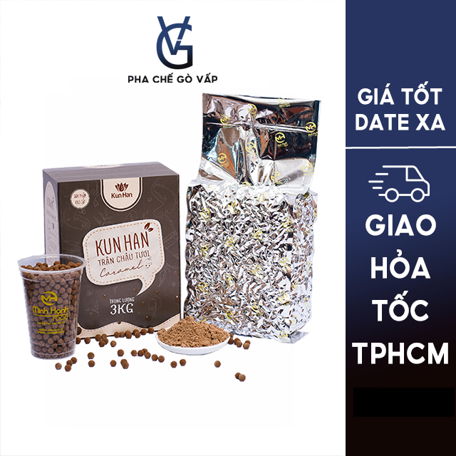 Trân châu đen KunHan Minh Hạnh Caramel Thượng Hạng túi 3kg