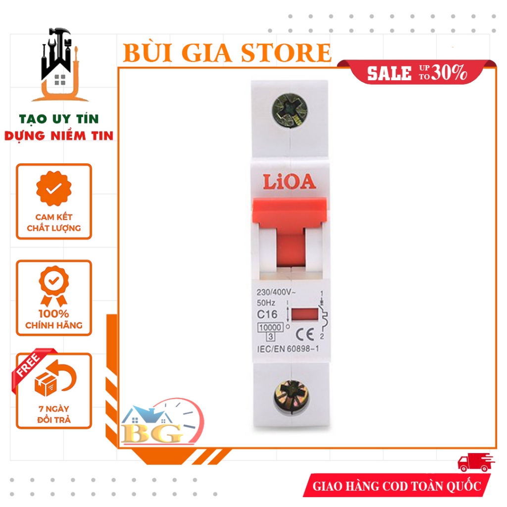 Cầu dao tự động LiOA 1 cực 400V - dòng cắt 10kA (Aptomat LiOA)