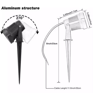 [GIAO HỎA TỐC] ĐÈN LED RỌI CẮM CỎ SÂN VƯỜN ĐẾ NGỒI ÁNH SÁNG VÀNG 5W