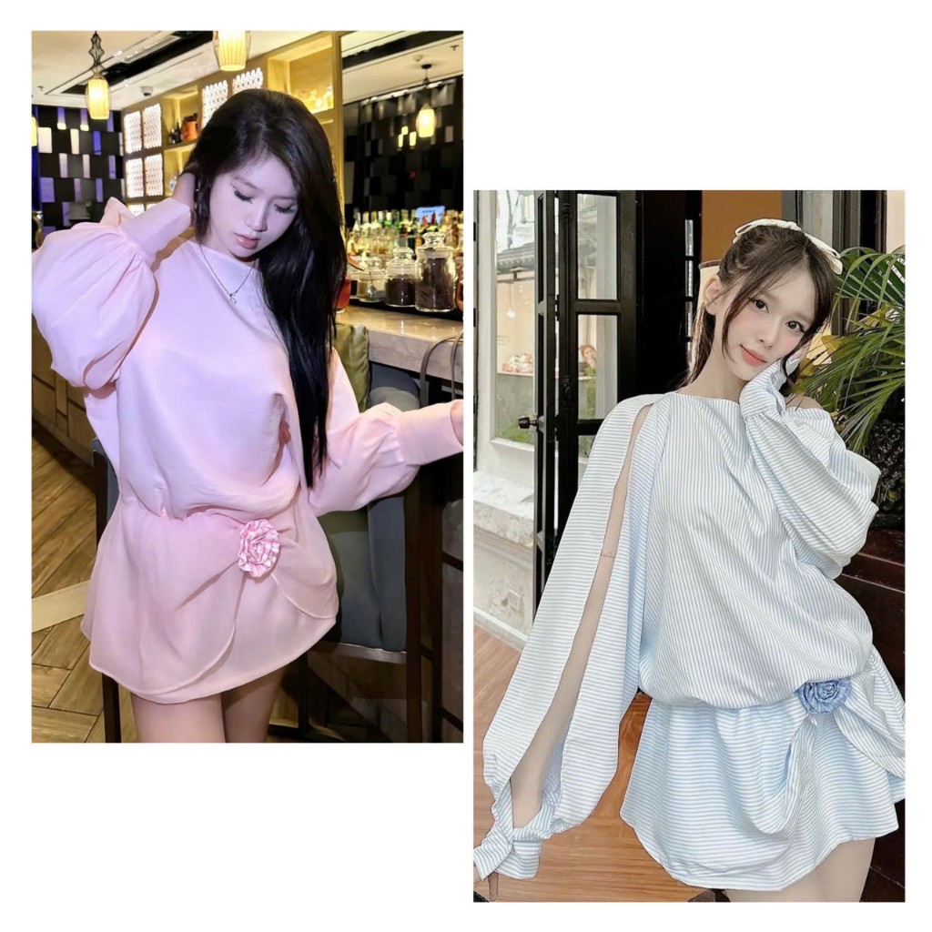 Váy tiểu thư trễ vai sang chảnh Nancy dress thiết kế AGUJA