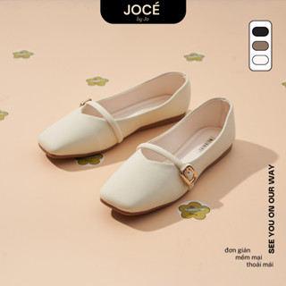 [LÙI 1 SIZE] Giày búp bê quai ngang khoá da mềm Jocé đế cao su mềm nhẹ nhàng cho nữ