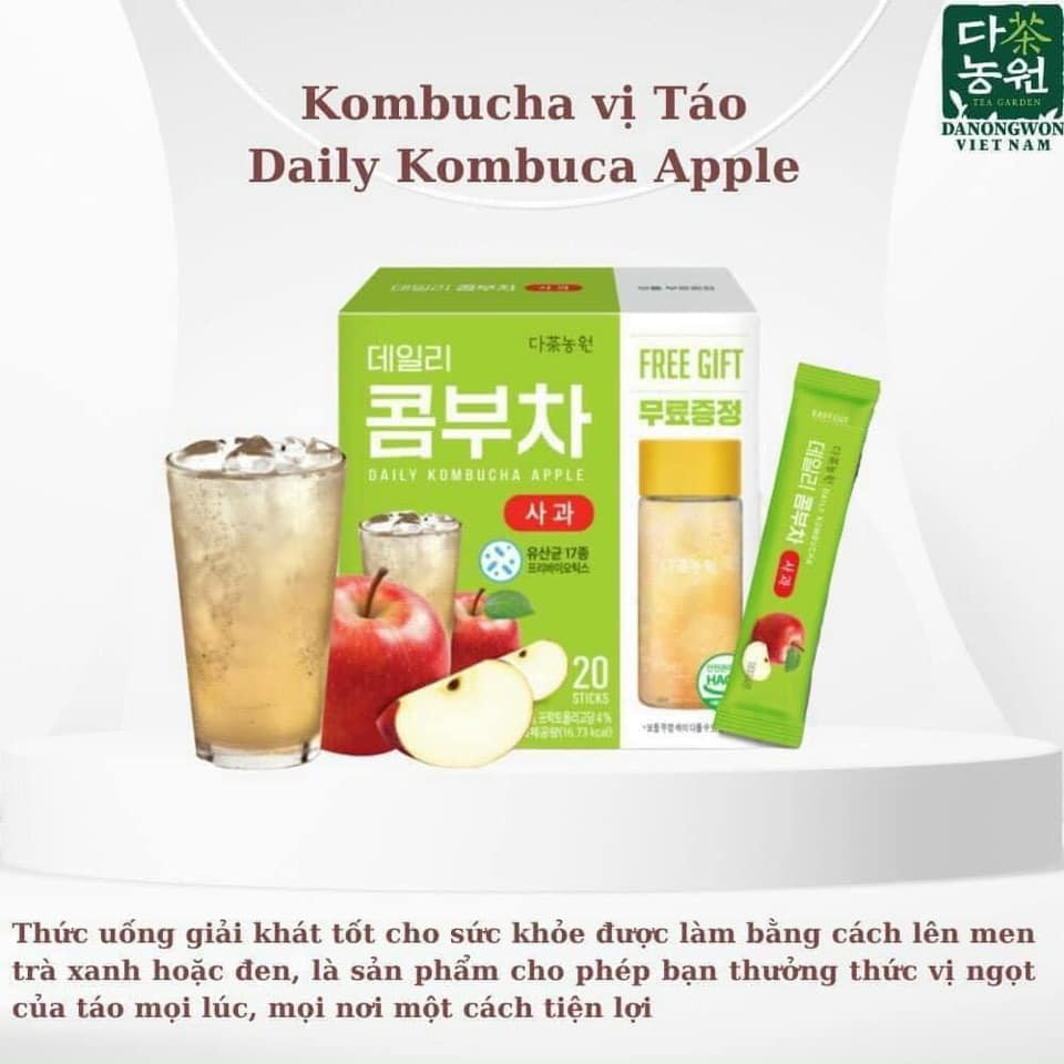 Trà Kombucha Danongwon nhập khẩu Hàn Quốc Hộp 20 Gói - Tặng Kèm Bình Hỗ Trợ Giảm Cân hiệu quả