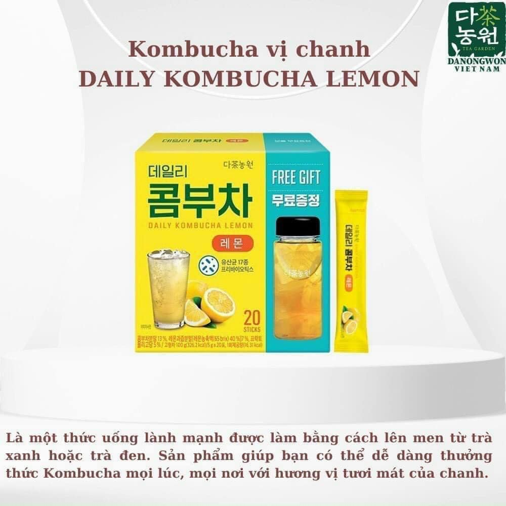 Trà Kombucha Danongwon nhập khẩu Hàn Quốc Hộp 20 Gói - Tặng Kèm Bình Hỗ Trợ Giảm Cân hiệu quả