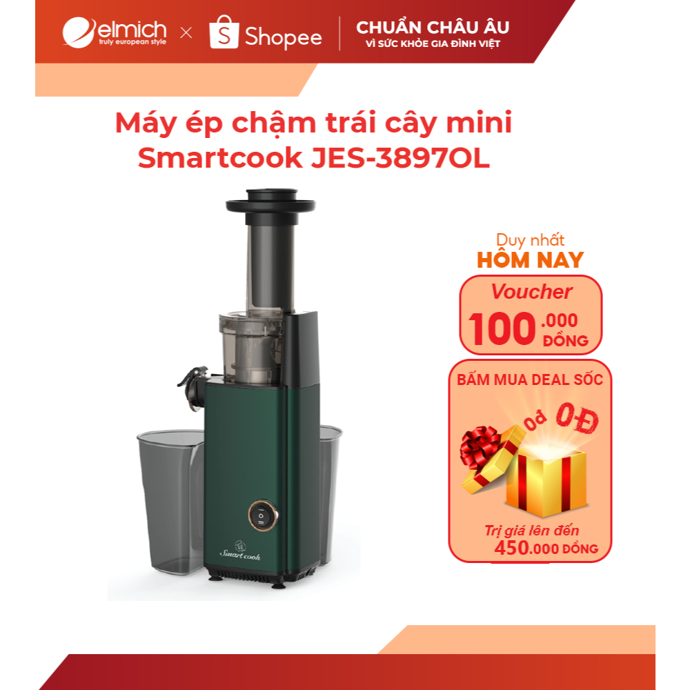[Mã ELBSJBP03 giảm 12% đơn 500K] Máy ép chậm trái cây mini Smartcook JES-3897OL