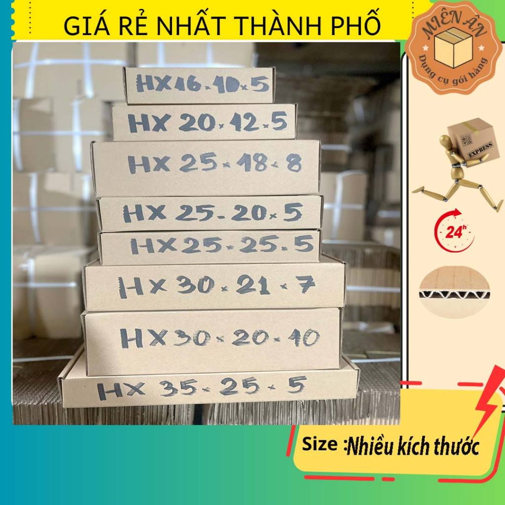 Hộp carton nắp gài - hộp xếp nắp cài giá rẻ đựng phụ kiện thời trang