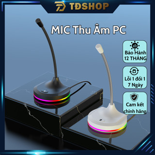 Micro Máy Tính, Laptop MK09 Jack USB Có LED Thu Âm 360 Độ Lọc Tiếng Ồn Độ Nhạy Cao Cho Học Tập, Thuyết Trình, Chơi Game.