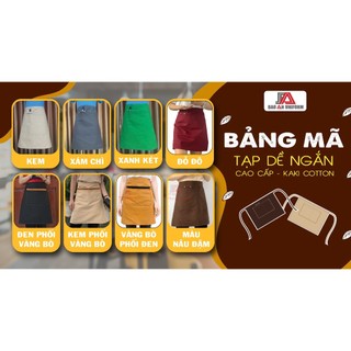 [Ảnh Thật] Tạp dề Ngắn Kaki Cotton Cao Cấp Đủ Màu phục vụ 2 túi có vắt bút - Tạp dề đồng phục quán cafe, làm bếp