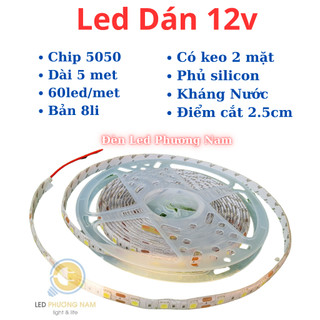 Đèn led dây dán 5m ĐỎ 12V mã 5050