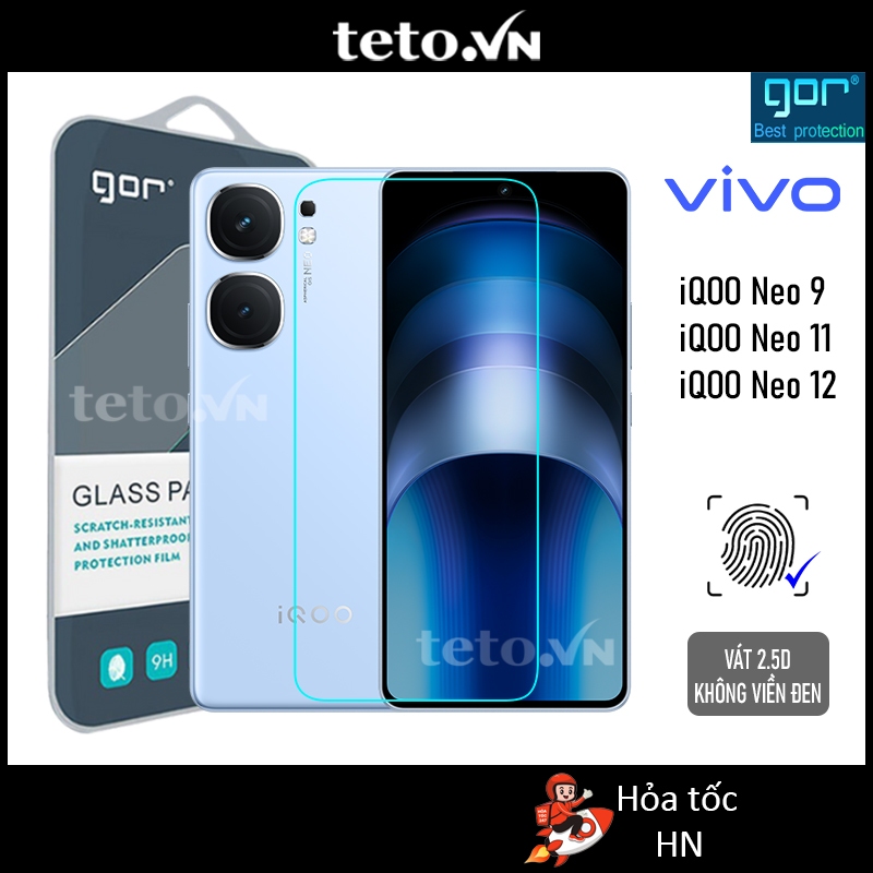 Kính Cường Lực Gor Vivo iQOO Neo9 Pro/ Neo9s Pro, iQOO Neo9s Pro+ 5G/ Neo9/ iQOO 13/ 12/ Trong Suốt 9H/ Vát 2.5D cao cấp