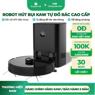 ROBOT Hút Bụi, Lau Nhà Thông Minh Chính Hãng KAW, Lực Hút 4000PA, Pin 5300mAh, Sạc Tự Động, Khoanh Vùng Bản Đồ