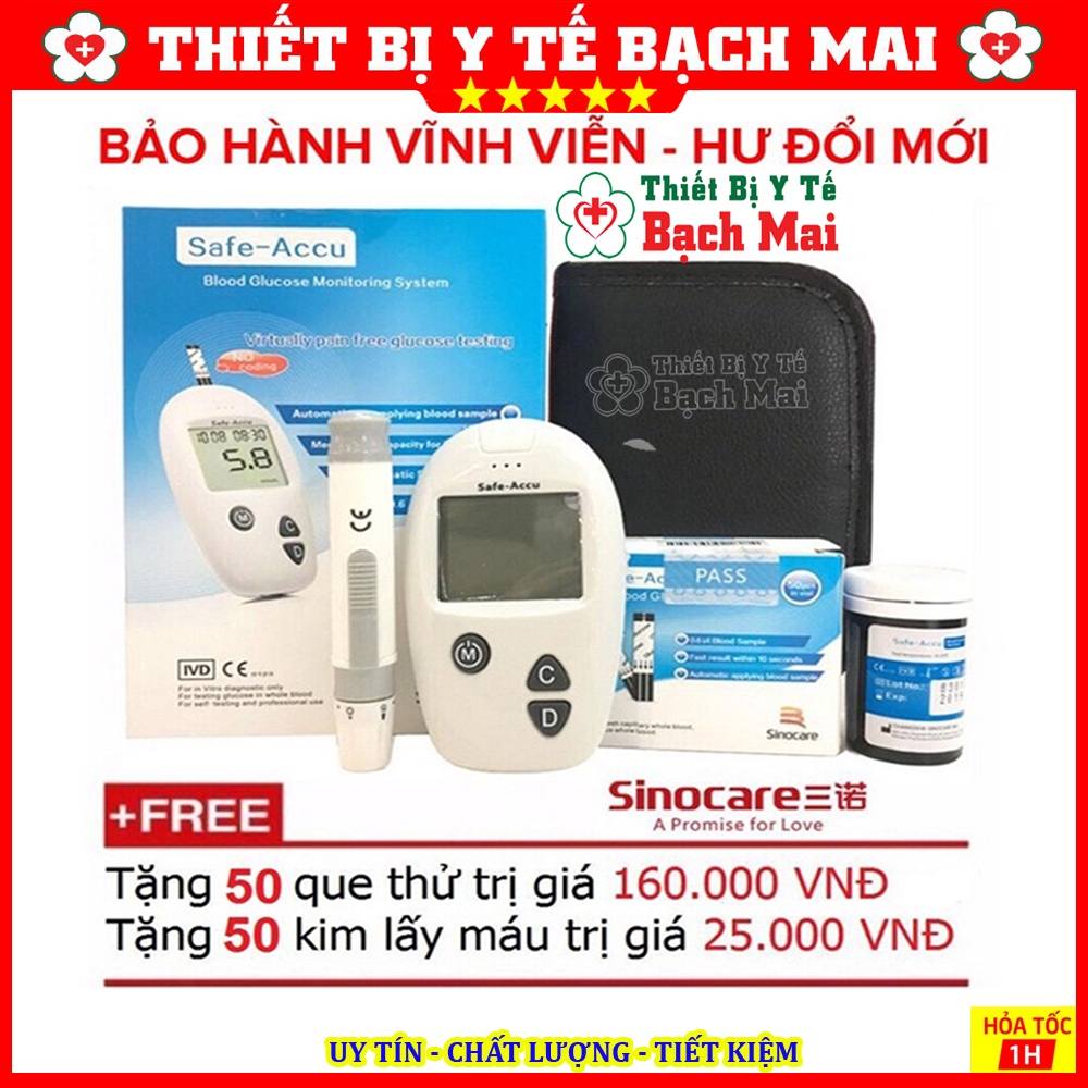 MÁY ĐO ĐƯỜNG HUYẾT SAFE- ACCU THƯƠNG HIỆU SINO CARE [BẢO HÀNH TRỌN ĐỜI]