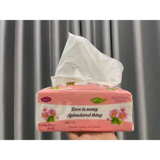 Combo 5 bịch Giấy ăn rút TEDDY BEAR Mollis 300 tờ 3 lớp chất Lụa Trắng Mềm Mịn Chiclifehome