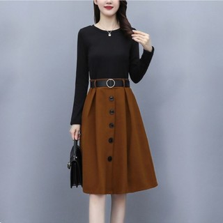 Chân váy xòe vintage nút trước thiết kế kiểu dáng tiểu thư form chuẩn chất liệu  tốt