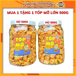[SIÊU TỐP MỠ 1KG ] MUA 1 TẶNG 1 TỐP MỠ LỚN 500g TỐP MỠ DA GIÒN VỊ MẮM TỎI PACO FOOD THƠM NGON NÓNG MỚI-ăn vặt snacks foo