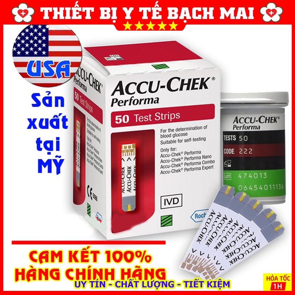 [ACCU-CHEK] Que Thử Đường Huyết Performa Hộp 50 Que