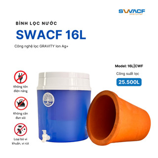 Bình lọc nước uống trực tiếp SWACF 16L | CWF Nano bạc, giữ khoáng thiết yếu - Công nghệ Mỹ