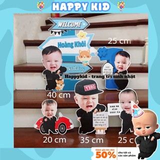Hình chibi sinh nhật trang trí sinh nhật thôi nôi cho bé trai bé gái thiết kế theo yêu cầu HAPPYKID CHIBISN