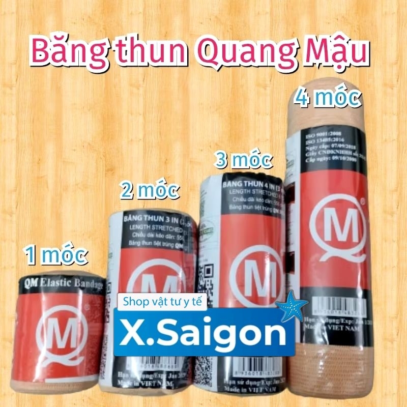 Băng thun y tế các size Quang Mậu (1móc, 2 móc, 3 móc, 4 móc)