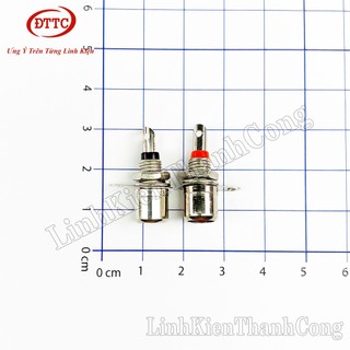 Bộ 5 Chiếc Jack RCA Hoa Sen Cái Mạ Niken (Đỏ + Đen)