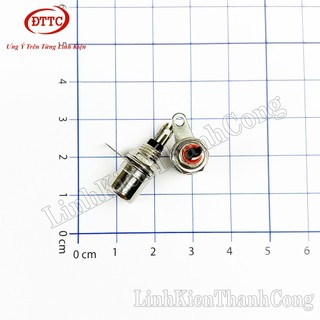 Bộ 5 Chiếc Jack RCA Hoa Sen Cái Mạ Niken (Đỏ + Đen)