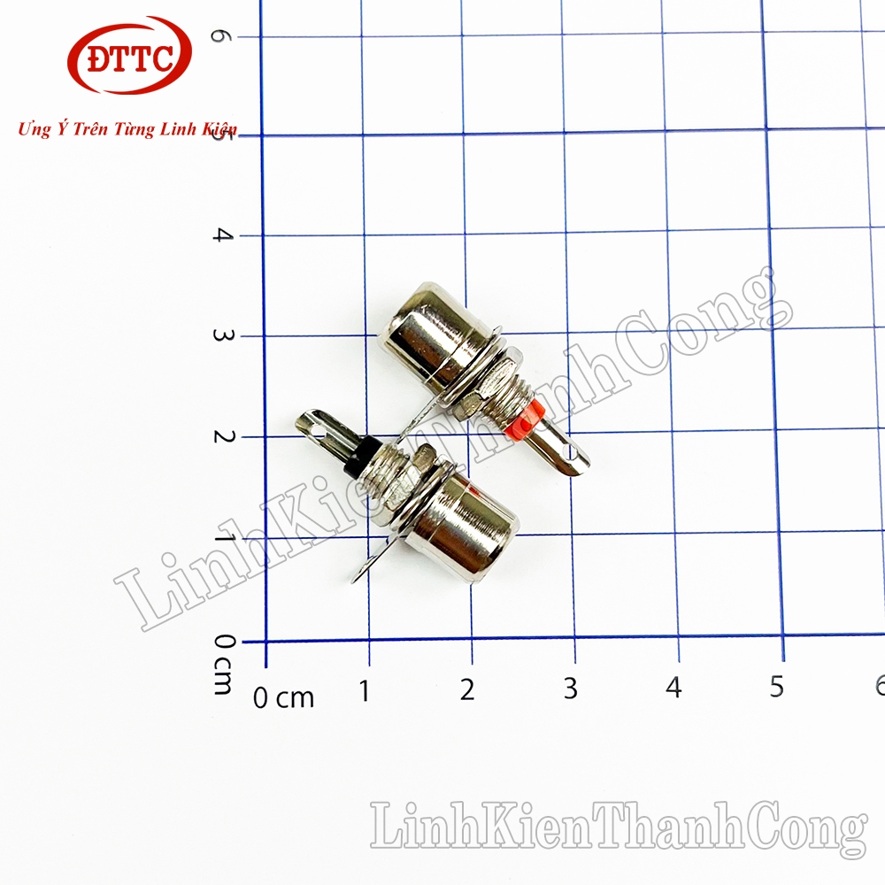 Bộ 5 Chiếc Jack RCA Hoa Sen Cái Mạ Niken (Đỏ + Đen)
