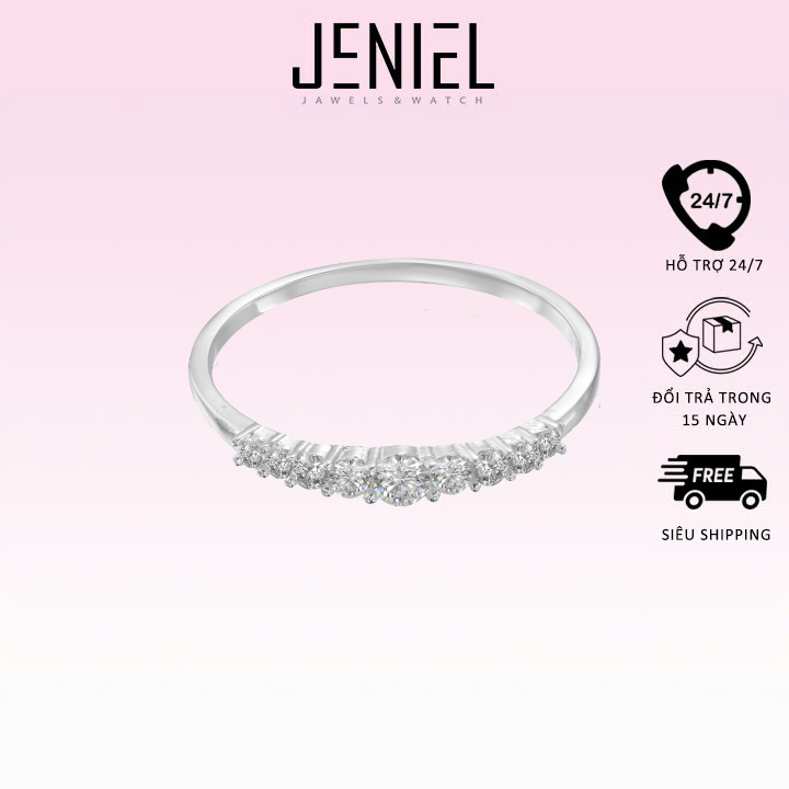 Nhẫn bạc nữ Stone Curve Ring Silver 8336 Fullbox hộp  đầy đủ phụ kiện - Nhẫn Bạc cao cấp