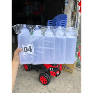 COMBO 5 Chai nhựa đựng sốt/mứt có nắp có chia vạch - Bình Tương vuông đa năng