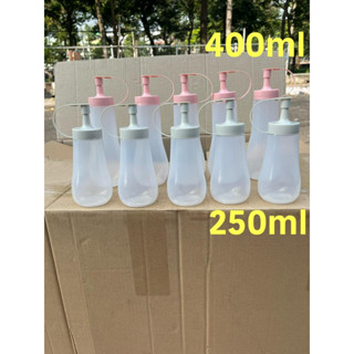 combo 5 Chai đựng tương ớt đáy bầu, bình đựng sốt, nước mắm nhựa PP có 2 side
